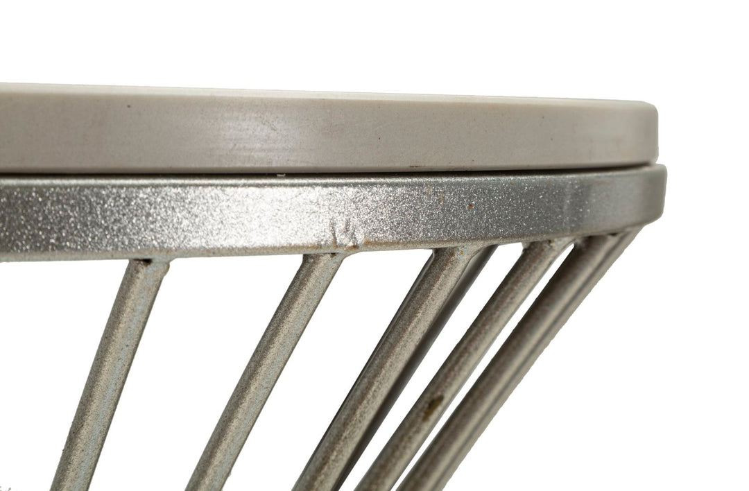 Glam bord i sølvfarve, metal og kunstig marmor – 50x100 cm