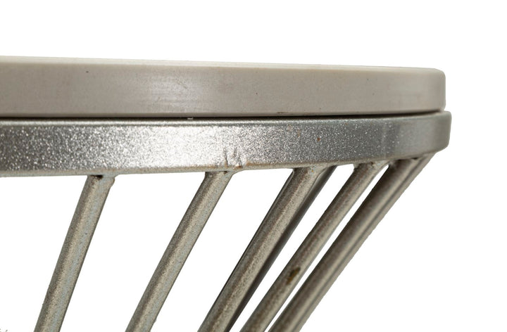 Glam bord i sølvfarve, metal og kunstig marmor – 50x100 cm