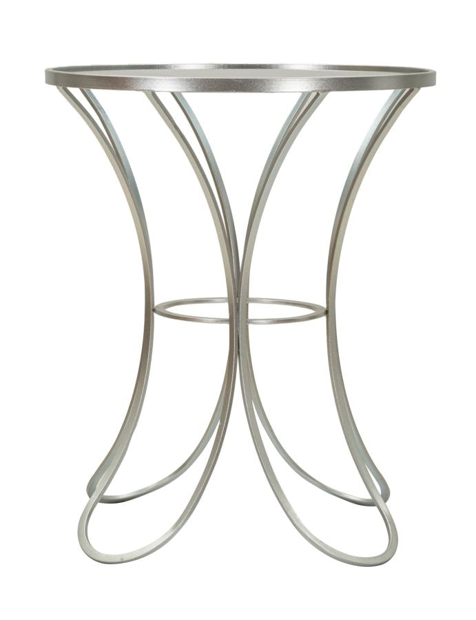Glam bord i sølvfarve, jern og glas – 56x68 cm