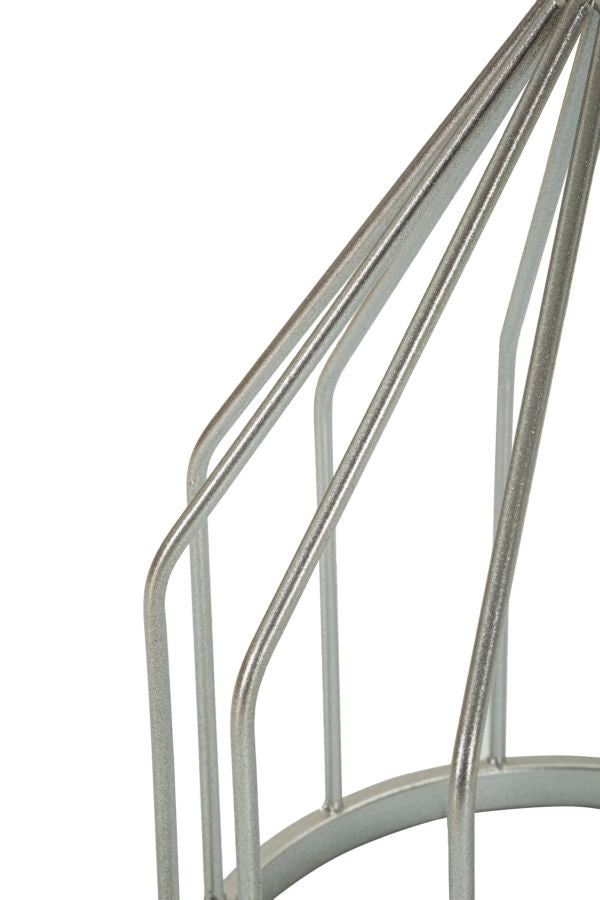 Glam bord i sølvfarve, metal og kunstig marmor – – 37x5x58 cm