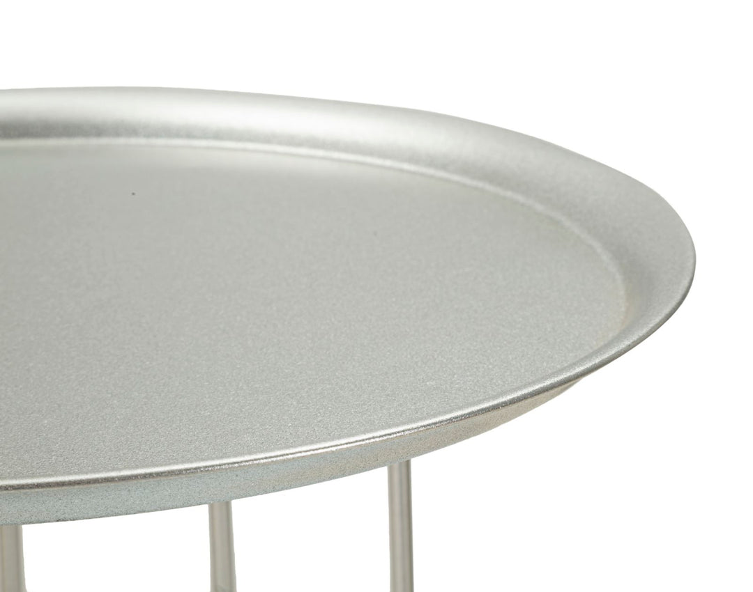 Glam bord i sølvfarve, metal og kunstig marmor – 40x76 cm