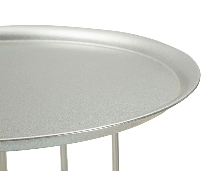 Glam bord i sølvfarve, metal og kunstig marmor – 40x76 cm