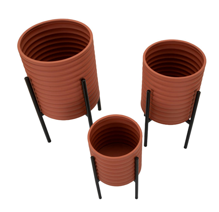 Sæt med vaser, metal– 36x56x5, 30x48x5, 24x37x5 cm