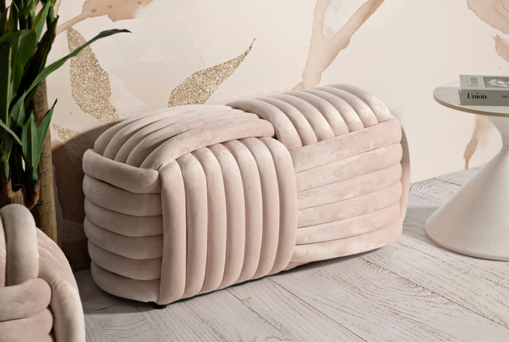 Entrébænk, mdf, bomuld og polyester – 90x45x45 cm