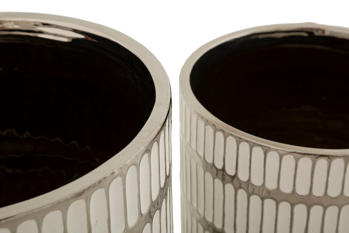 Glam vase i hvid, keramik – 22x5x24 18x19 cm
