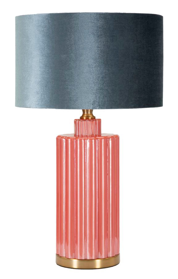 Bordlampe i glas, jern og stof – 40x70 cm