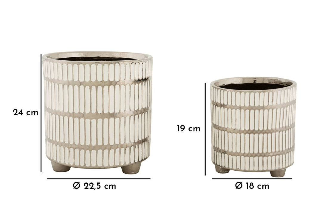 Glam vase i hvid, keramik – 22x5x24 18x19 cm