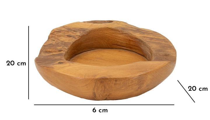 Dekorativ fad i teaktræ – 20x6 cm