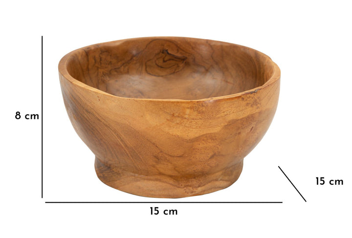 Bakke af teaktræ, 15x8 cm