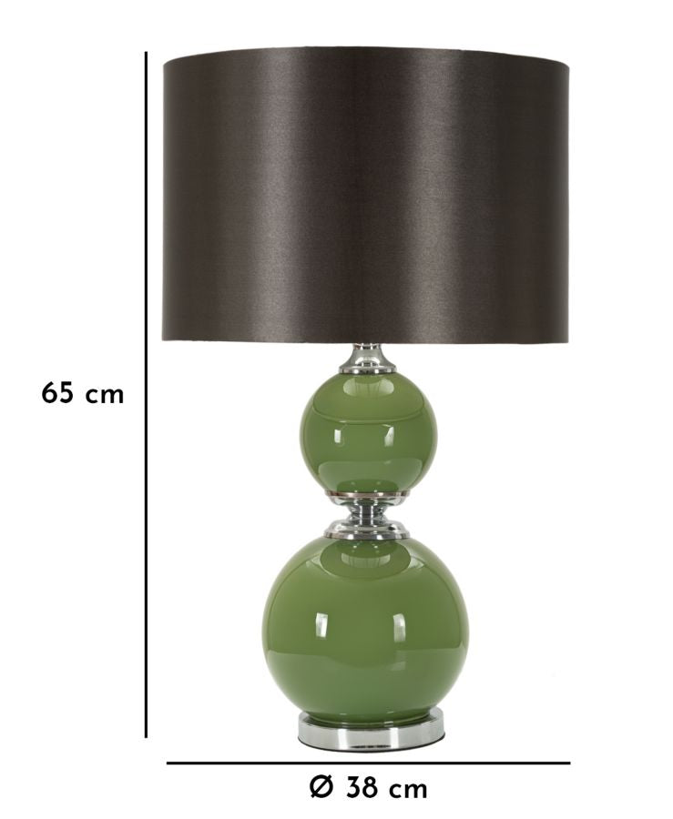 Bordlampe i grøn, 38x65 cm