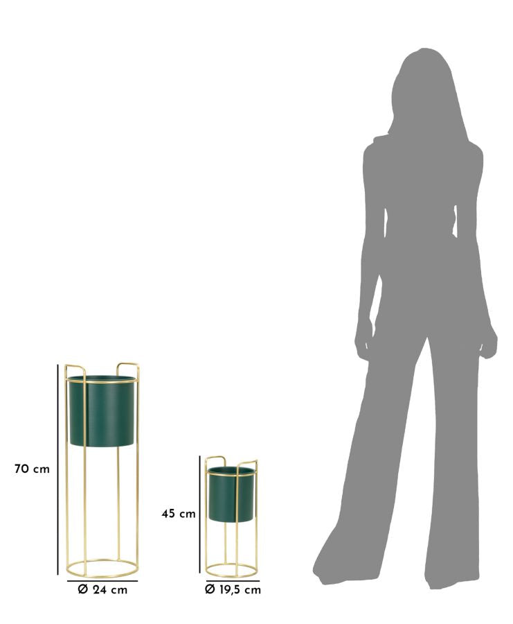 Glam vase i guldfarve af jern – 24x70 19x5x45 cm