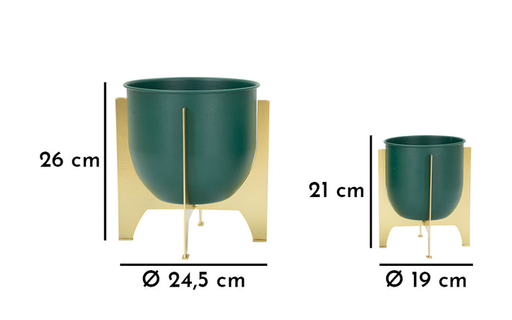 Glam vase i guldfarve af jern – 24x5x26 19x21 cm