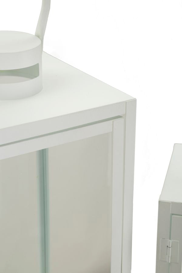 Glam lanterner i jern og glas – 22x22x66 og 18x18x49 og 14x14x39 cm