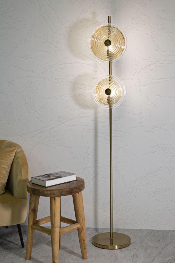 Glam lampe i glas og jern – 30x168 cm