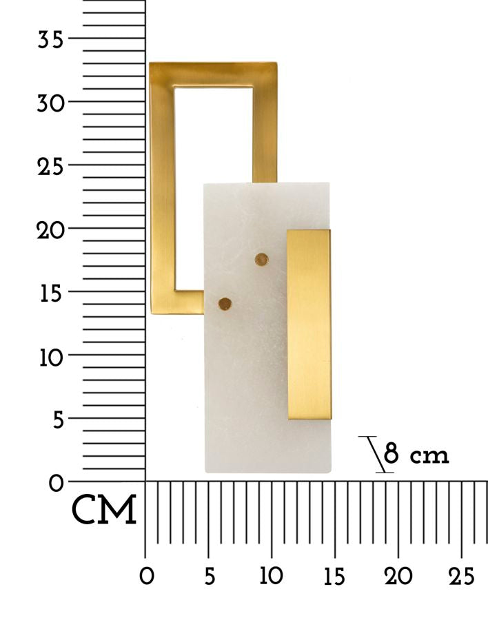 Glam lampe i glas og jern – 15x8x33 cm