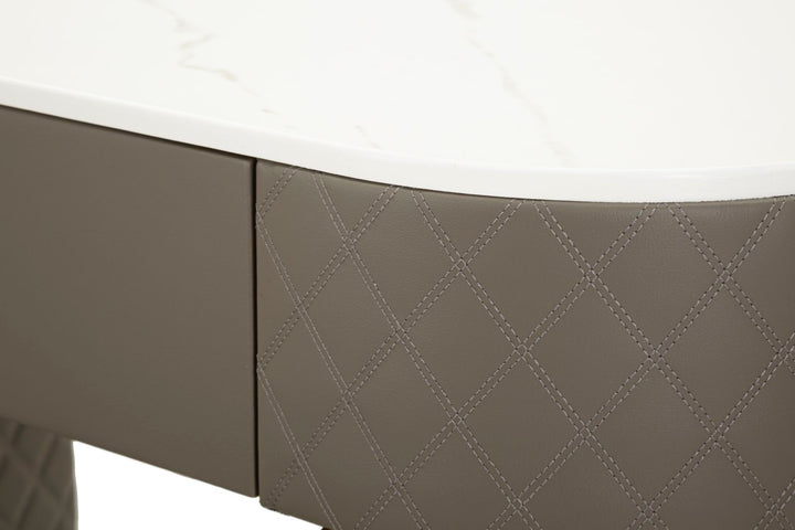 Glam sminkebord med skammel, guldfarvede kanter, 120x40x75, 36x39 cm