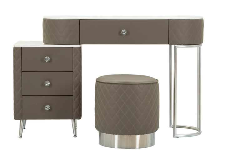 Glam sminkebord med skammel, 120x40x75, 36x39 cm