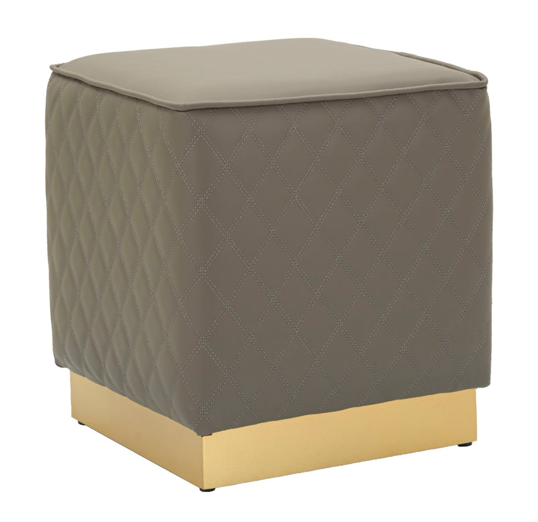 Glam taburet i træ, mdf, metal – 35x35x38 cm