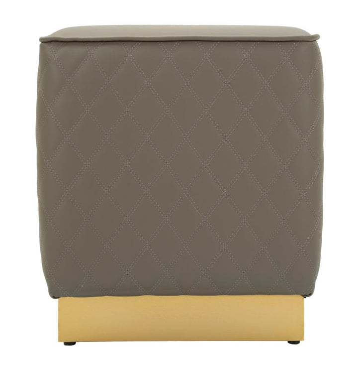 Glam taburet i træ, mdf, metal – 35x35x38 cm