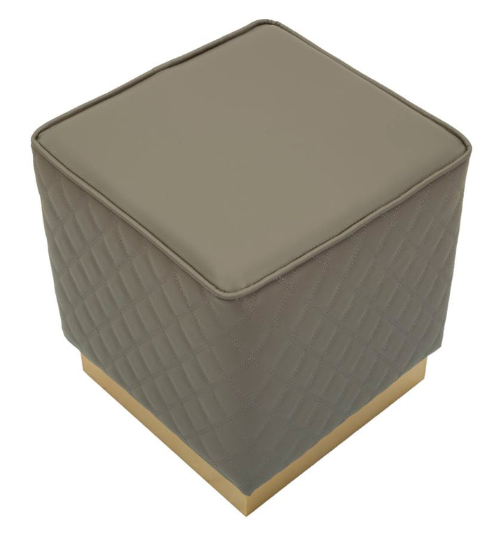 Glam taburet i træ, mdf, metal – 35x35x38 cm