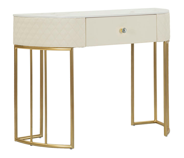 Glam konsolbord i træ, mdf, metal – 100x40x75 cm