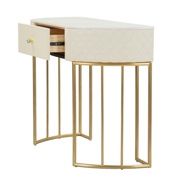 Glam konsolbord i træ, mdf, metal – 100x40x75 cm