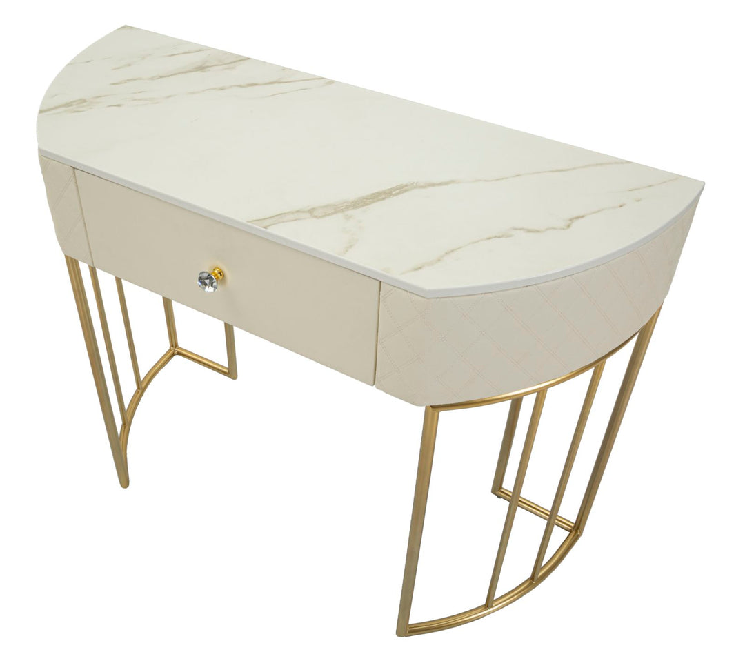 Glam konsolbord i træ, mdf, metal – 100x40x75 cm