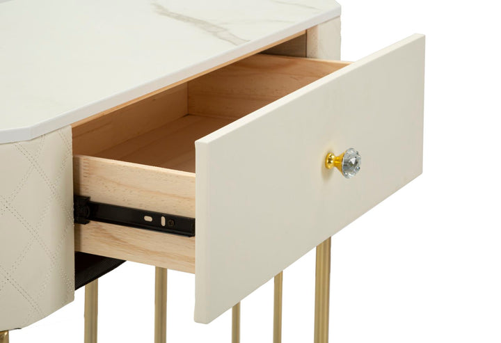 Glam konsolbord i træ, mdf, metal – 100x40x75 cm