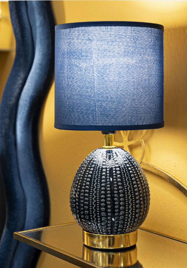 Moderne bordlampe, jern and stof – 15x30x5 cm