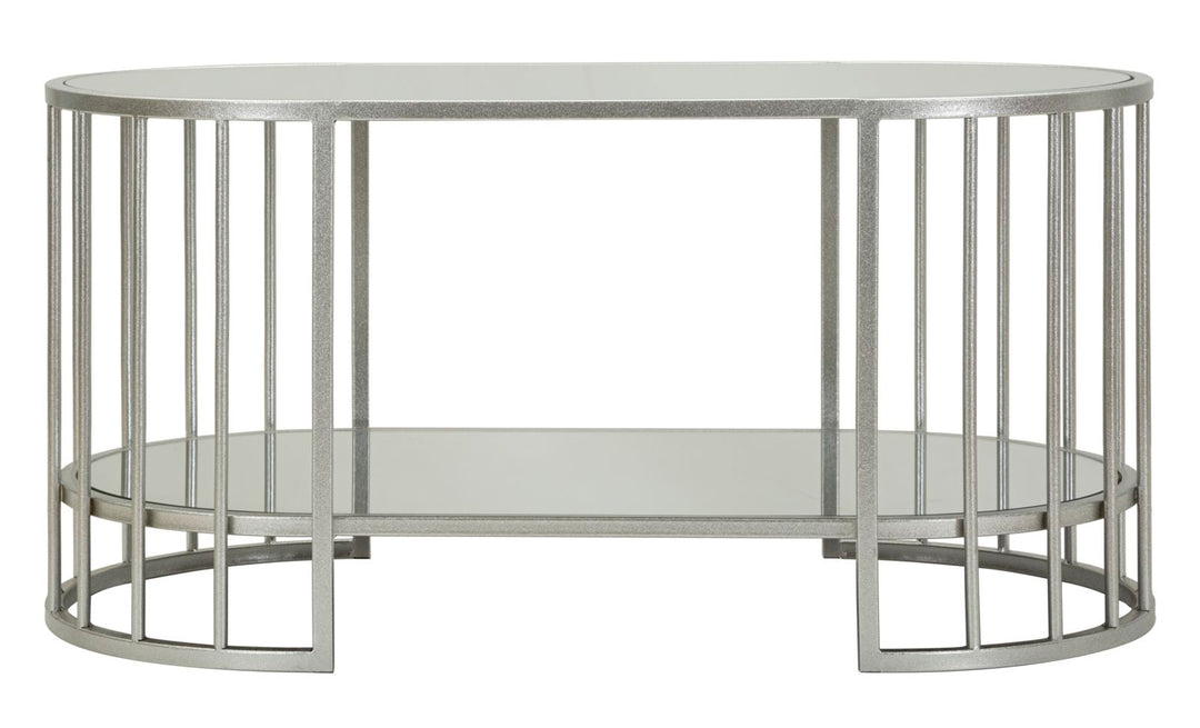 Glam bord i sølv af jern og spejl – 90x50x45 cm