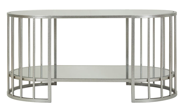 Glam bord i sølv af jern og spejl – 90x50x45 cm