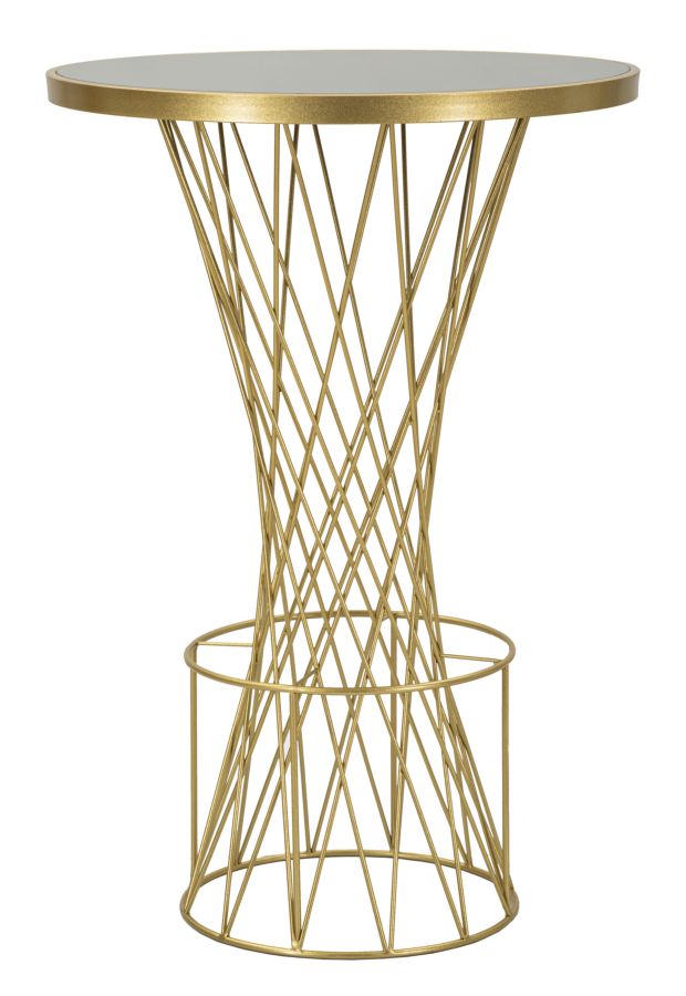 Glam barbord i guldfarve i jern og glas – 70x103 cm