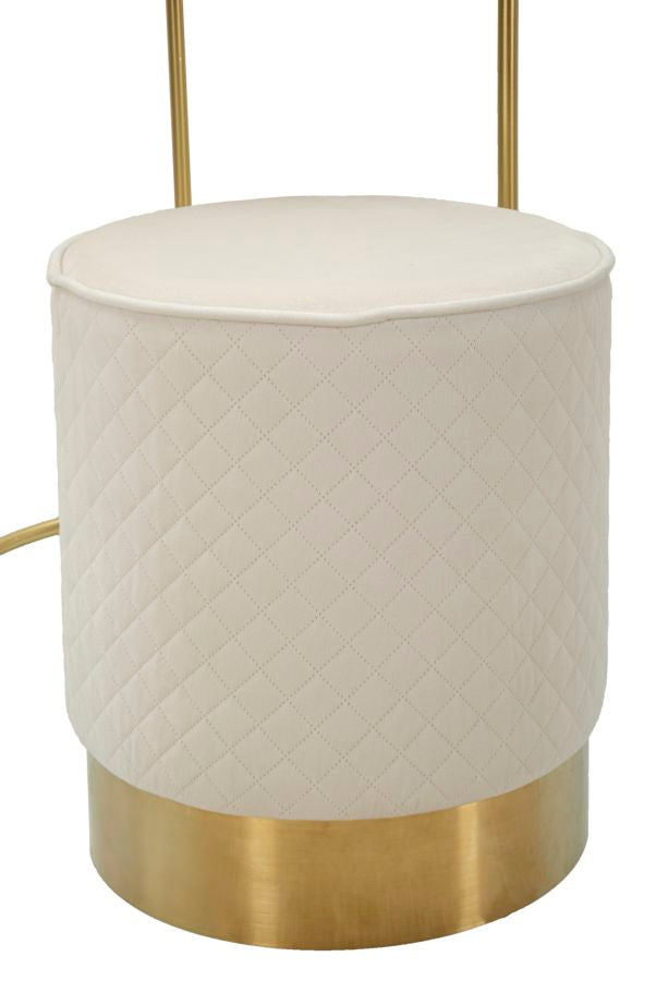 Glam bord i fyrretræ, mdf og metal, hvid med guldfarve – 52x70 36x39 cm