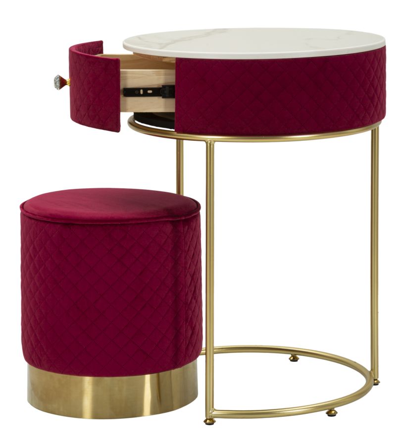 Glam bord i guldfarve, fyrretræ, MDF and metal – 52x70 36x39 cm