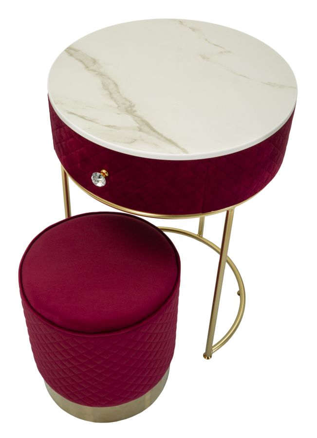 Glam bord i guldfarve, fyrretræ, MDF and metal – 52x70 36x39 cm