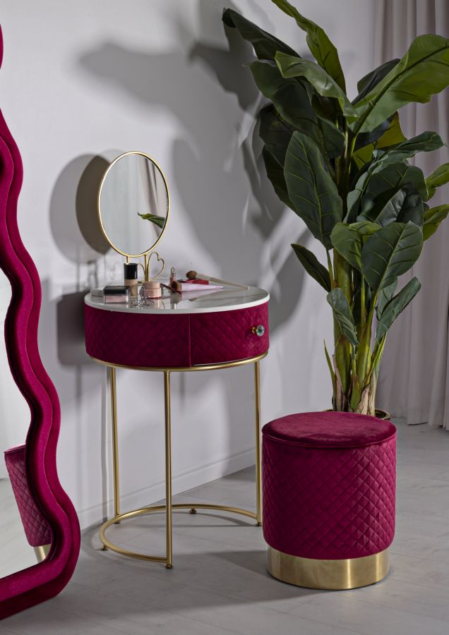Glam bord i guldfarve, fyrretræ, MDF and metal – 52x70 36x39 cm