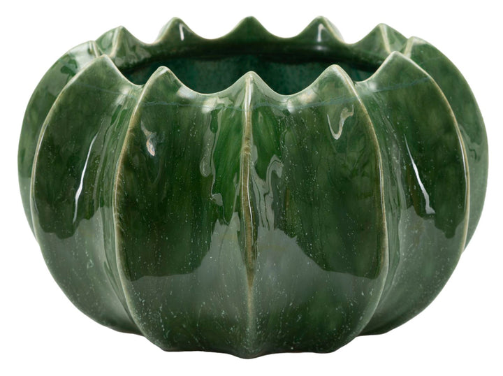 Smuk keramisk skål i grøn farve  – 13x5 cm