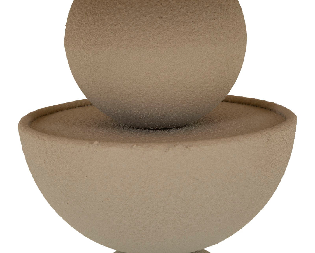 Bord i creme, jern og glas – 40x5x42 cm