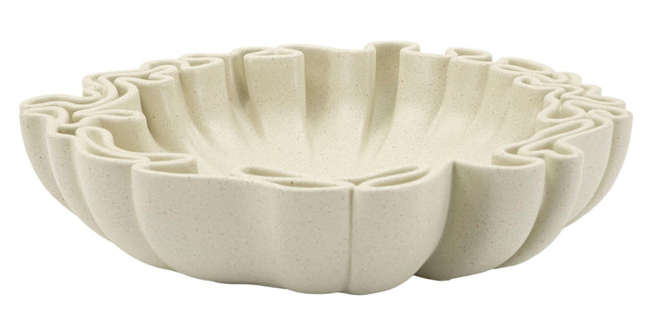 Fad, cremefarvet i polyresin – 30x5x29 7x5 cm