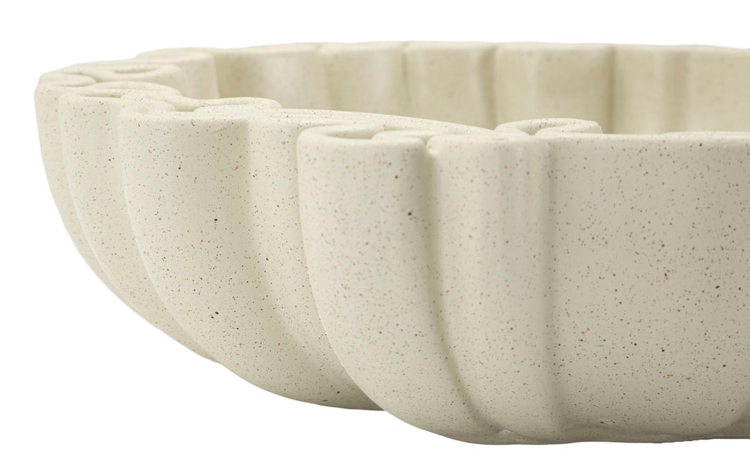 Fad, cremefarvet i polyresin – 30x5x29 7x5 cm
