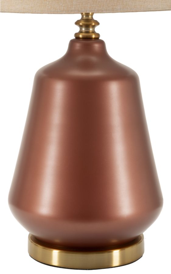 Glam bordlampe i guldfarve af glas, metal og stof – 35x5x65 cm