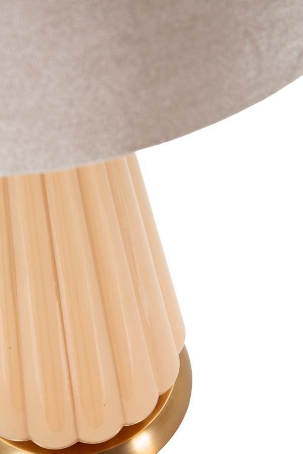 Glam bordlampe i guldfarve, glas, metal og stof – 36x5x68 cm