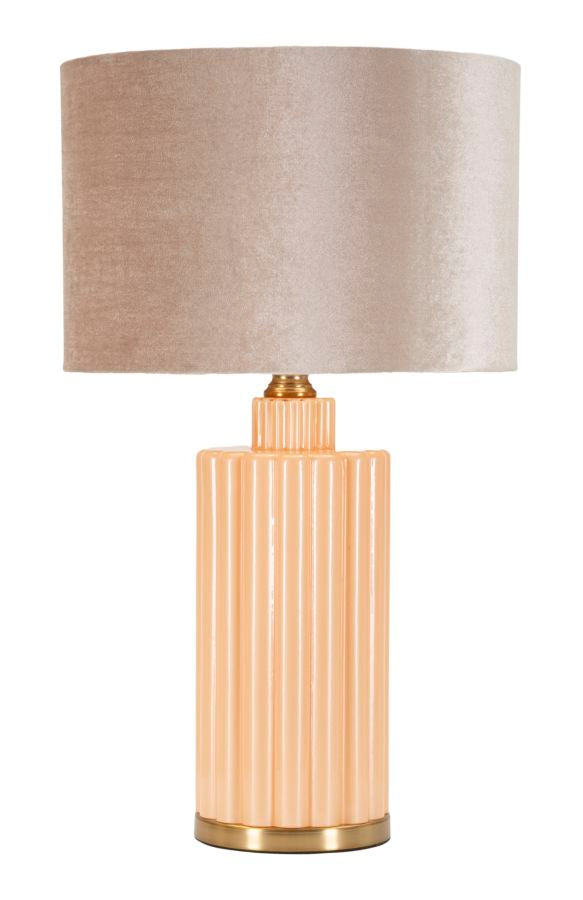Glam bordlampe i guldfarve, glas,  metal og stof – 40x5 69x5 cm