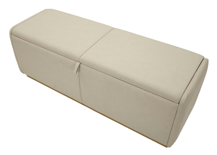 Glam entrébænk i guldfarve, fyrretræ, mdf og metal – 130x45x45 cm