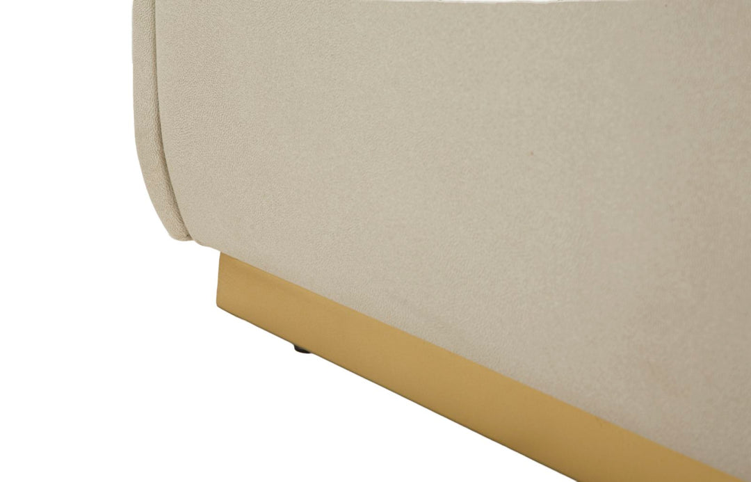 Glam entrébænk i guldfarve, fyrretræ, mdf og metal – 130x45x45 cm