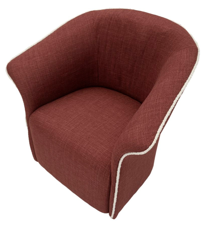 Lænetol i bordeaux rød, polyester – 70x72x75, 44x5 cm