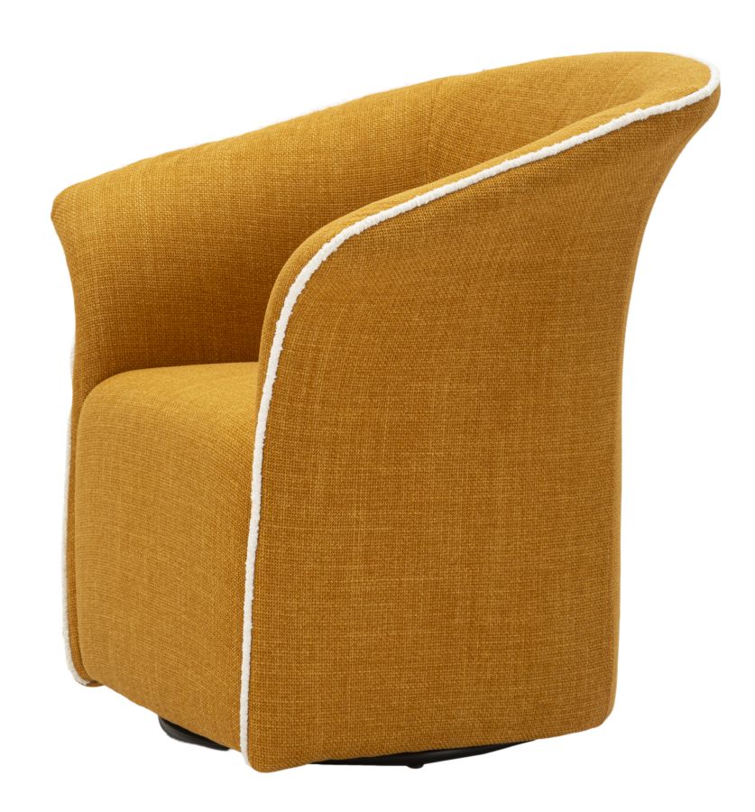 Lænetol i gul, polyester – 70x72x75, 44x5 cm