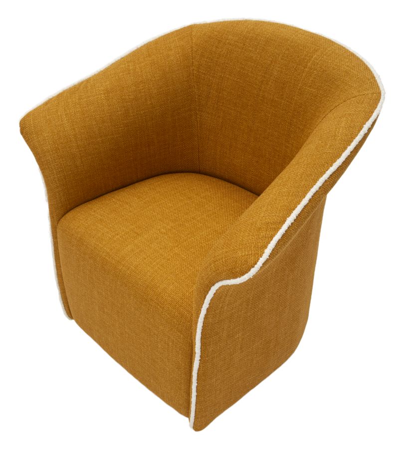 Lænetol i gul, polyester – 70x72x75, 44x5 cm