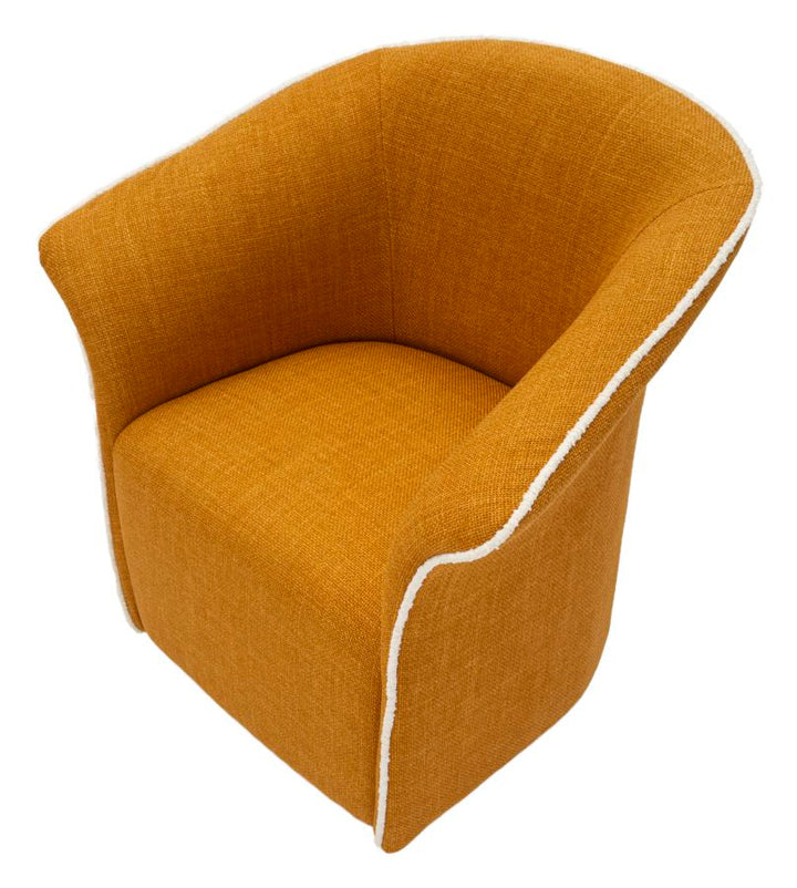 Lænetol i gul, polyester – 70x72x75, 44x5 cm