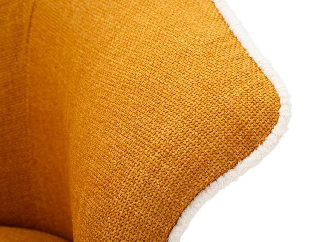 Lænetol i gul, polyester – 70x72x75, 44x5 cm